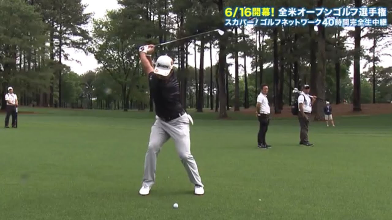 松山スイング分析 3番アイアン230yショット正面（解説：大町昭義）