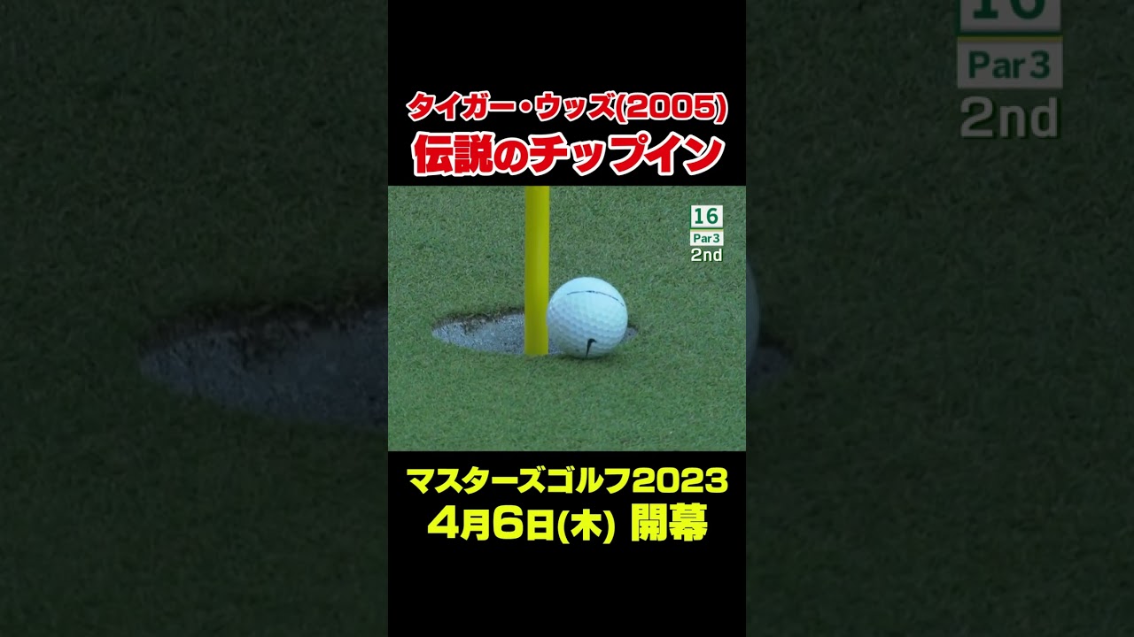 【マスターズスーパーショット】2005年マスターズ　タイガーウッズ16番伝説のチップイン #shorts #ゴルフ#Masters