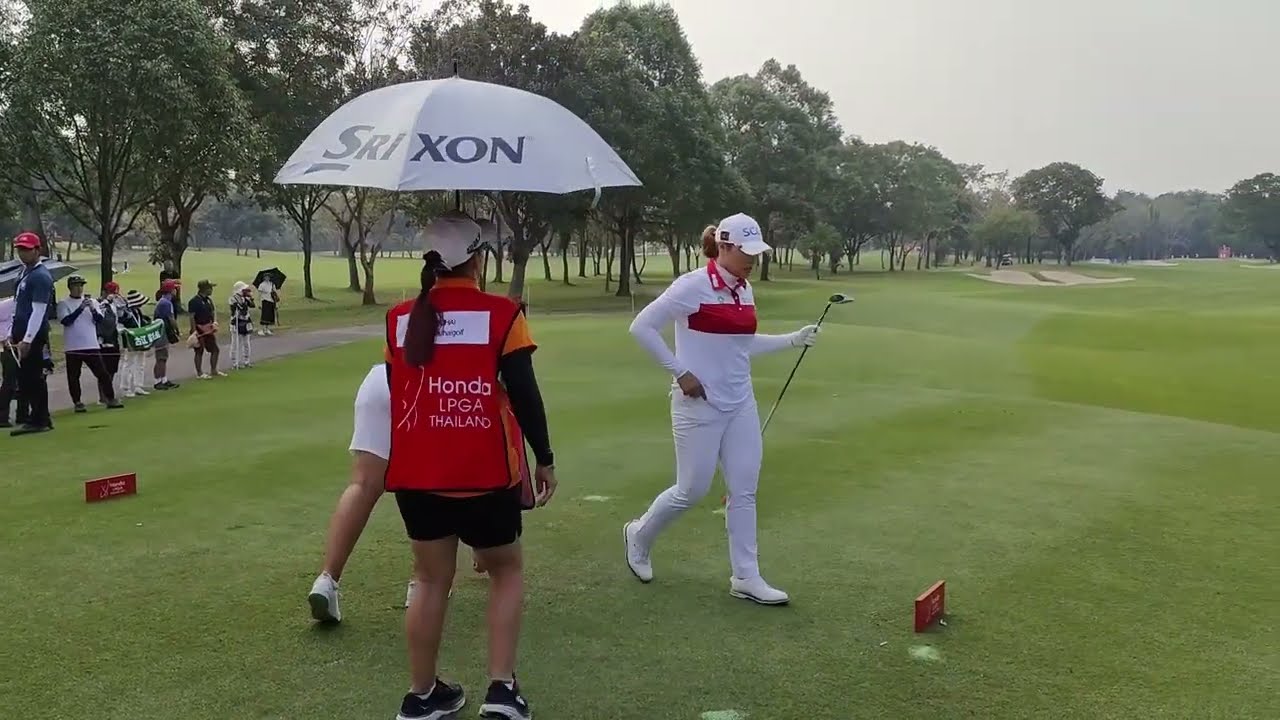 Honda LPGA Thailand 2023 初日.古江彩佳、เอรียา จุฑานุกาล、Ashleigh Buhai、1-3番ホール