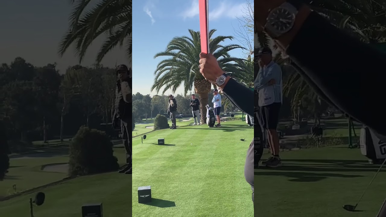 Justin Thomas 1st hole tee shot, 2023 Genesis Invitational