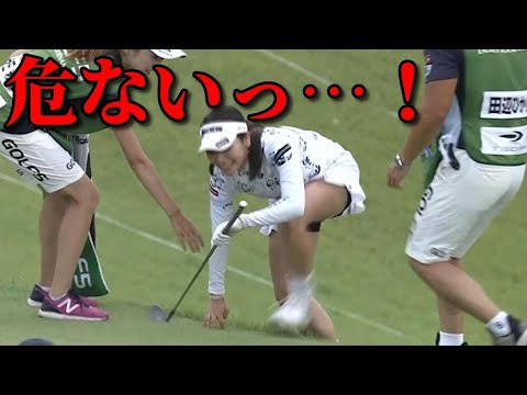 【衝撃】ショット直後にまさかの赤面ハプニング