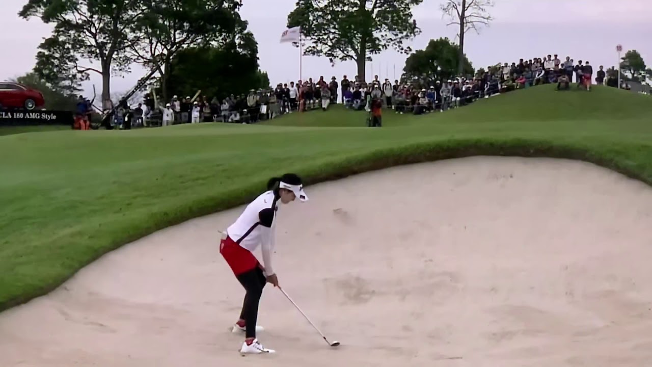 【ゴルフ】 三浦桃香 ナイスバンカーショット 2018 富士通レディス 第2日