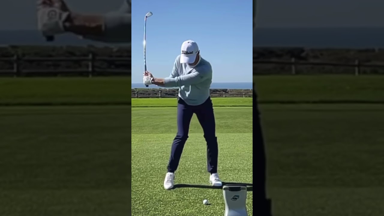 Justin Thomas slow motion iron swing