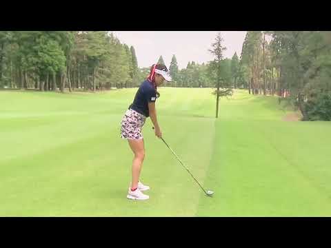 河本結　ゴルフ スイング スローモーション