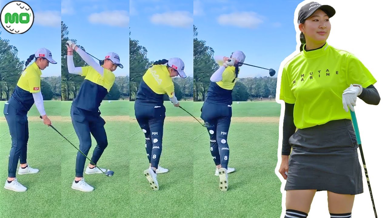 新 真菜弥 Atarashi Manami 日本の女子ゴルフ スローモーションスイング!!!