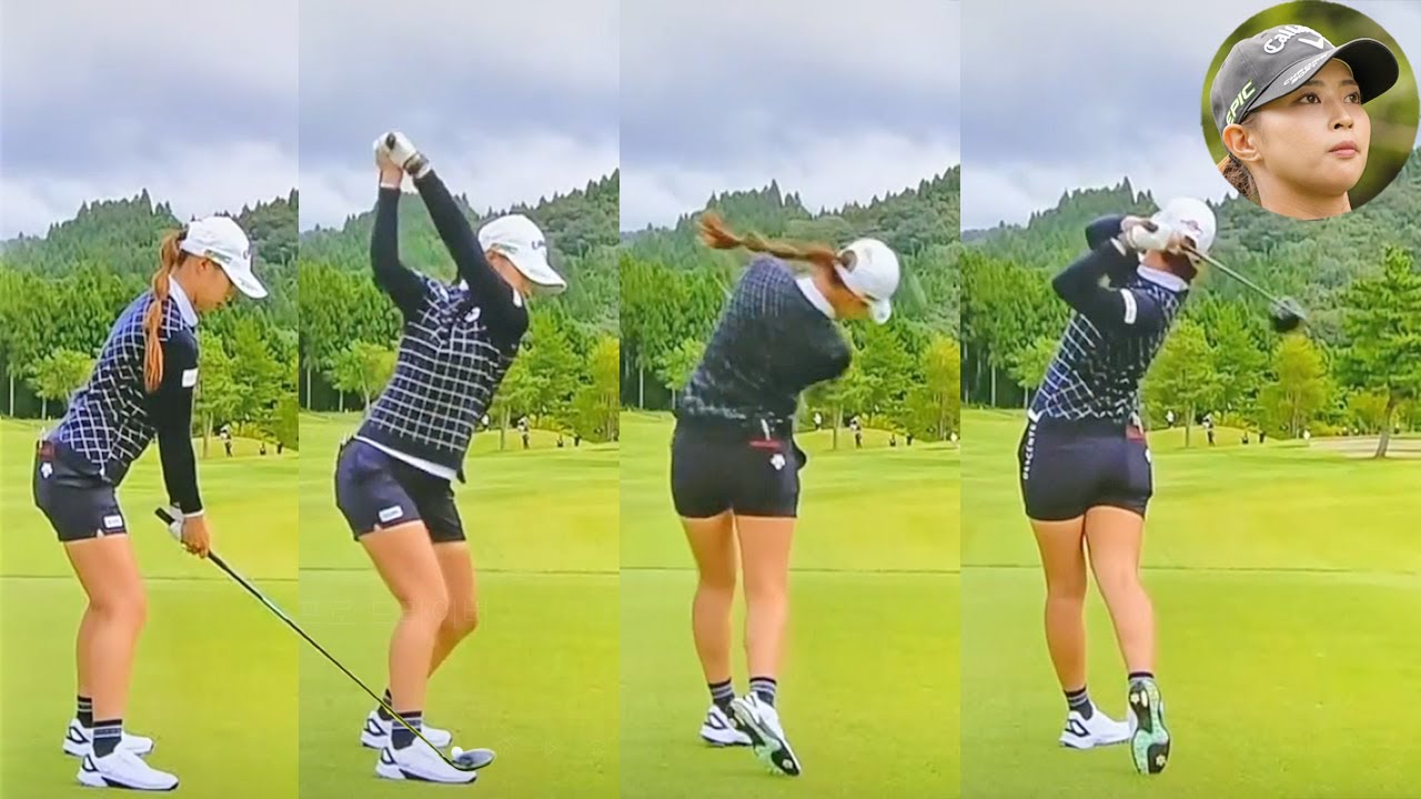 柏原 明日架 Asuka Kashiwabara プロゴルファー DRIVER SHOT SLOW MOTION !!!