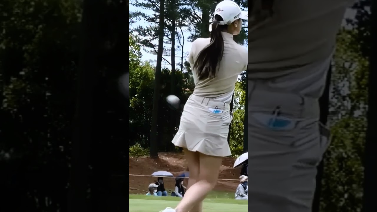 【ドアップ】柏原明日架 ゴルフスイング