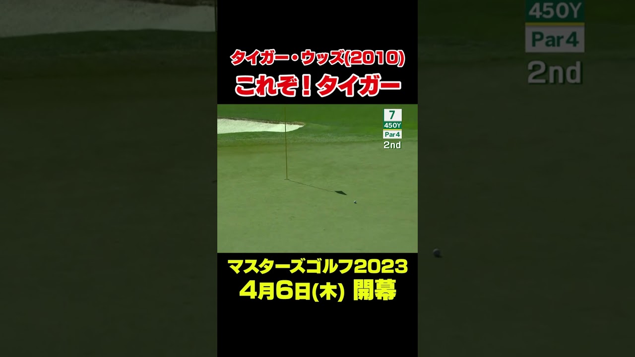 【マスターズスーパーショット】2010年マスターズ　タイガー・ウッズ7番イーグルショット#shorts #ゴルフ#Masters