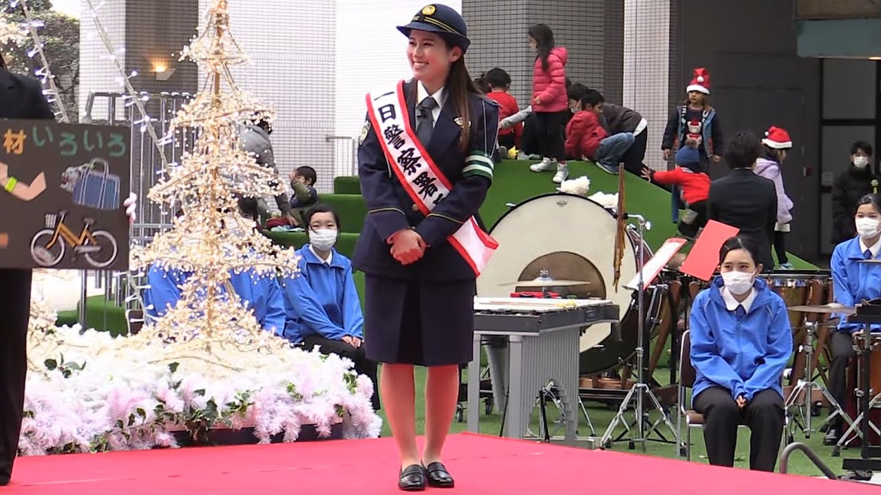 女子ゴルフ西村優菜が一日警察署長　2021.12.17 大阪港警察署