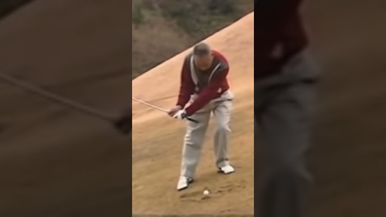 ジャンボ尾崎・青木功を育てた #golf #golfsport #playgolf #playinggolf #アプローチ #パーシモンhage #林由郎《林由郎流》左足上がりのアプローチ！