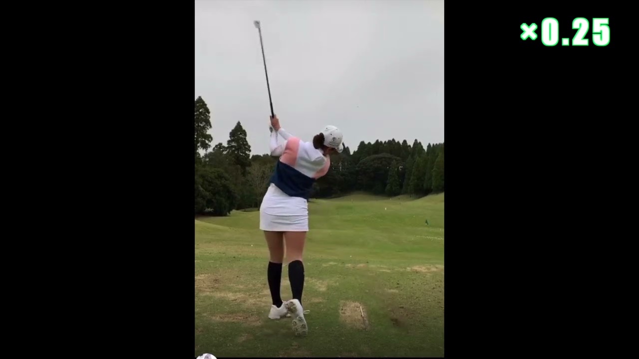 【イ・ボミ】ゴルフスイング　スロー　アイアン　後方　2022夏