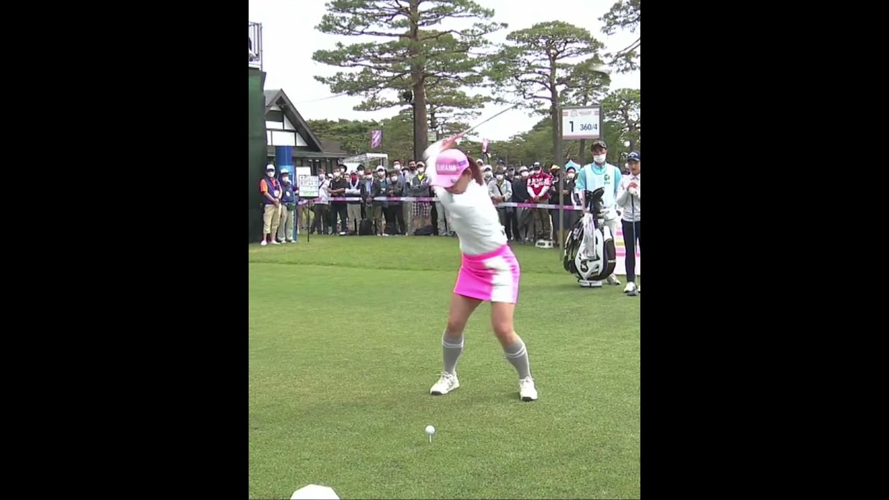 【妊活休養中 有村智恵のドライバーショット】ゴルフ　スイング　ゴルフスイング　初心者　スロー　スローモーション　ドライバー　アイアン　女子プロ　MCS　2023.04 #shorts