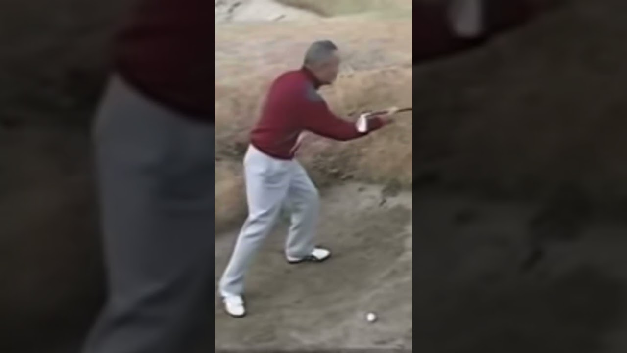 ジャンボ尾崎・青木功を育てた《林由郎流》アゴが高くピンが近いバンカー！コツは『指を使う』　#golf #golfsport #playgolf #アプローチ #パーシモンhage #林由郎