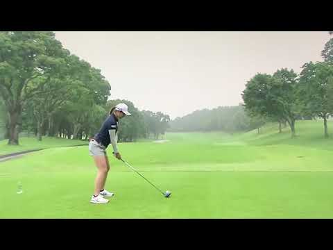 大里桃子プロ　ゴルフ スイング スローモーション