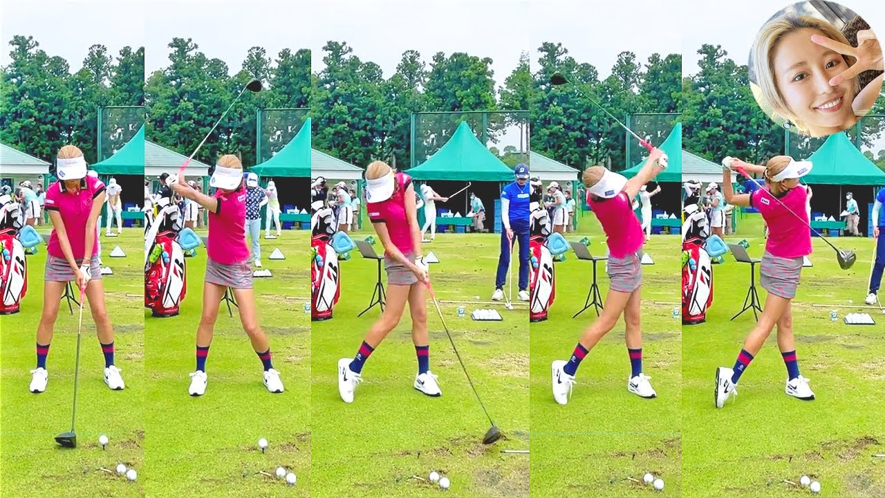 金田久美子 Kumiko Kaneda プロゴルファー DRIVER SHOT SLOW MOTION !!!