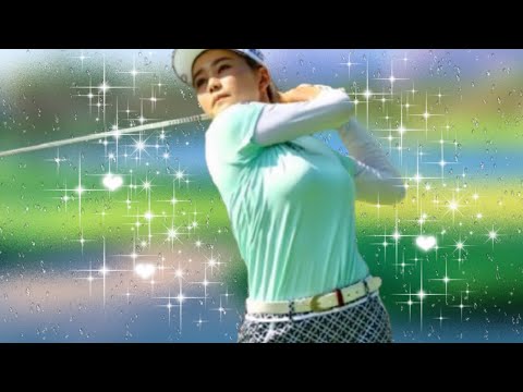 山路晶ドライバーフルスイングを後方スローでみる..