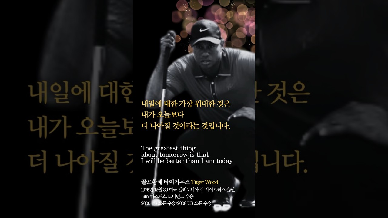 골프황제 타이거우즈의 노력 명언