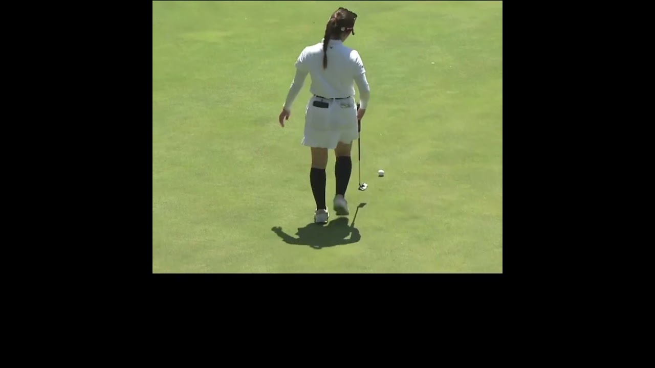 【西村優菜 パットを邪魔されたのは…】ゴルフ　スイング　ゴルフスイング　初心者　スロー　スローモーション　ドライバー　ウッド　アイアン　女子プロ　MCS　2023.01 #shorts