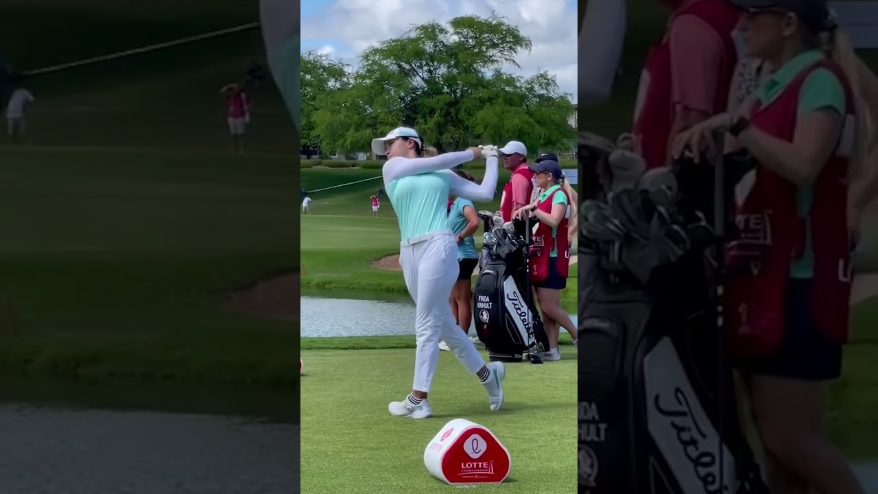 美女ゴルフ選手「渋野日向子」幻想的なスイングモーション, Power hitter "Hinako Shibuno" Amazing Swing Motion 2023