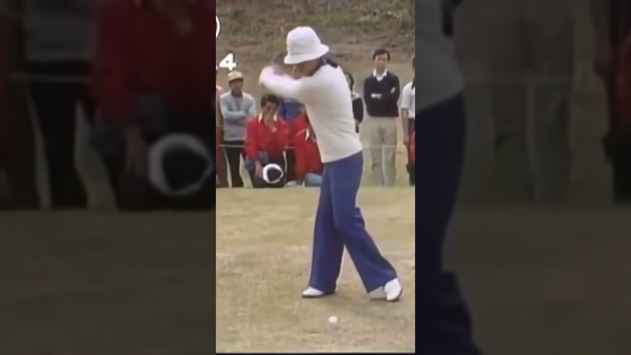 1977年樋口久子プロのパーシモンドライバーショット✨ #パーシモンhage #golf #樋口久子 #パーシモン