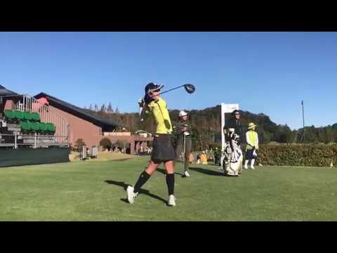 【プロサポートカーブログ】三ヶ島かなティーショット 大里桃子との練習ラウンド