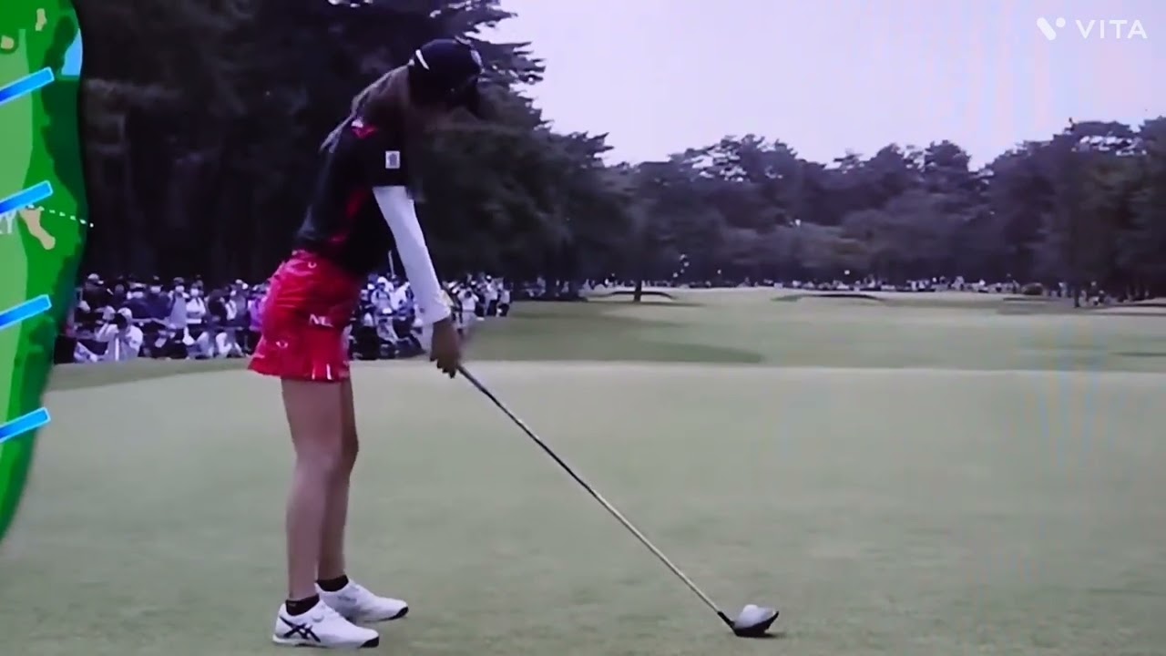 安田 祐香プロ💕サロンパスカップ2023,ラフからナイスショット☺️