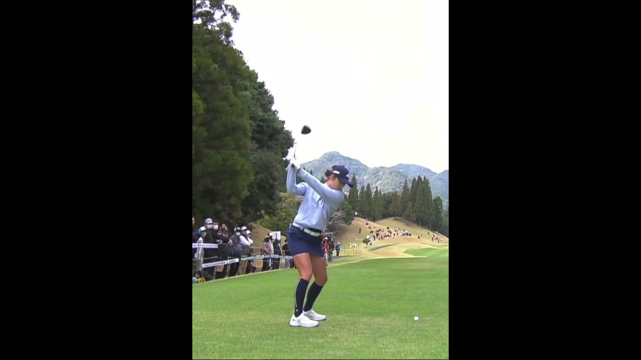 【森田遥の力みのないキレイなドライバーショット】ゴルフ　スイング　ゴルフスイング　初心者　スロー　スローモーション　アイアン　プロ　女子プロ　ゴルフ女子　MCS 2023.5 #shorts