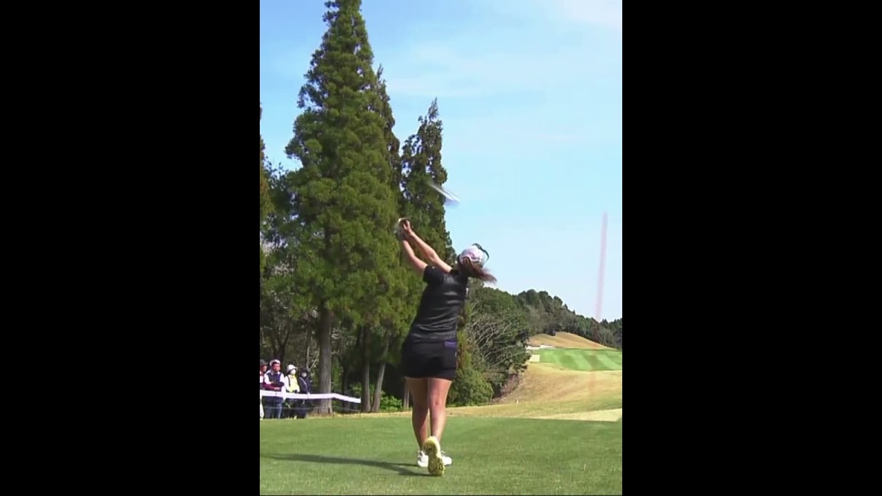 【上田桃子　低いトップからのドライバーショット】ゴルフ　スイング　ゴルフスイング　初心者　スロー　スローモーション　ドライバー　女子プロ　MCS　2023.05 #shorts
