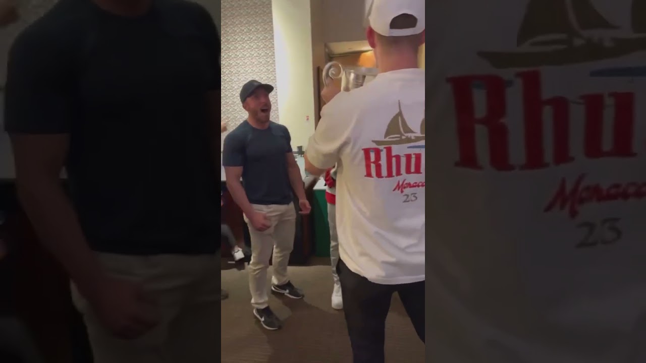 Brady Tkachuk Celebrating With Brooks Koepka 🏆