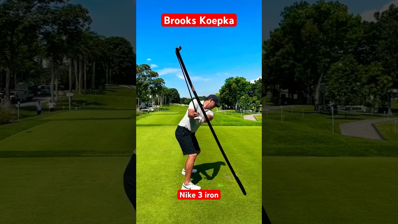 Brooks Koepka teeing up the Nike Vapor Fly Pro 3 iron