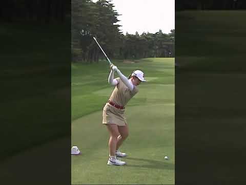 【吉田優利 190ヤードを５番アイアンで】ゴルフ　スイング　ゴルフスイング　初心者　スロー　スローモーション　ドライバー　アイアン　女子プロ　MCS　2023.05 #shorts