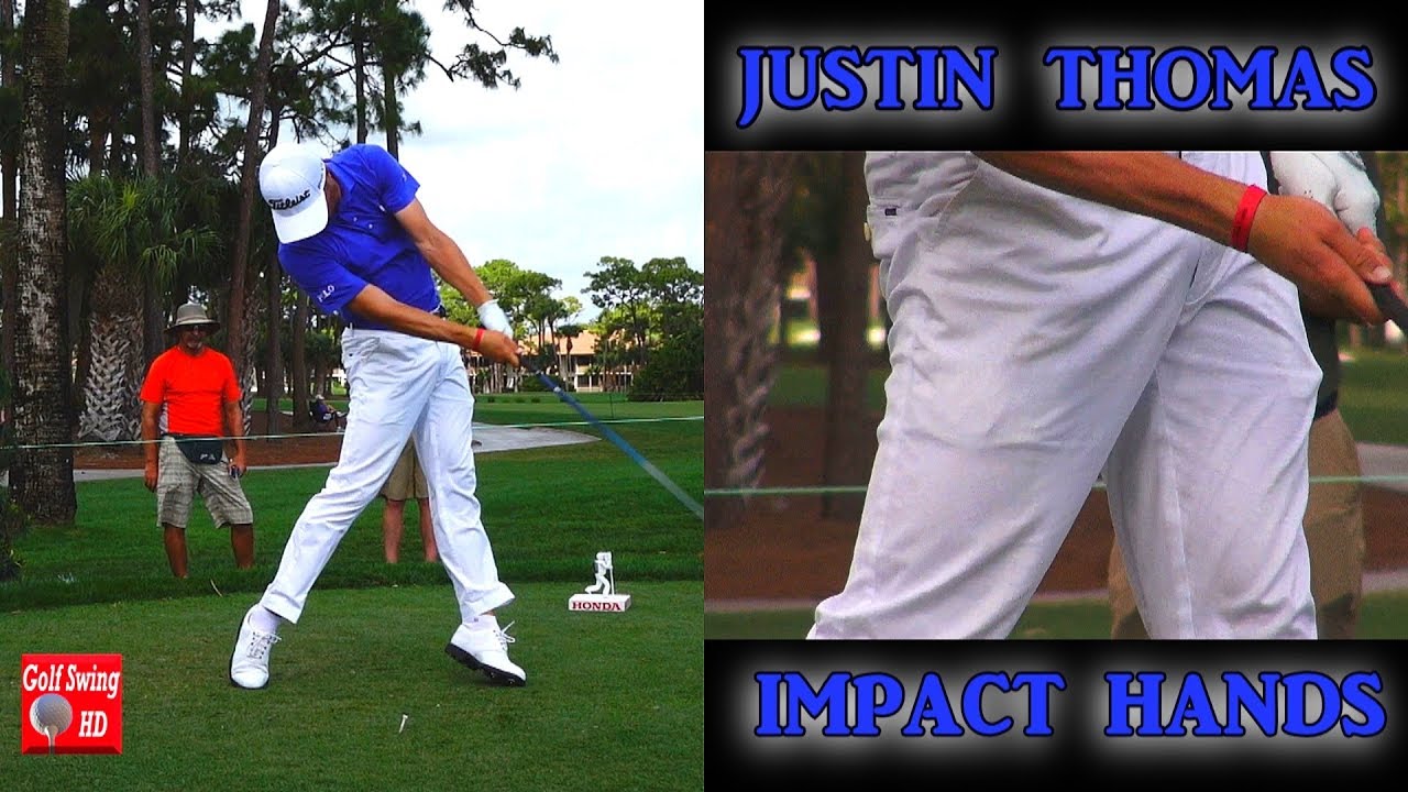 2018 JUSTIN THOMAS HONDA CLASSIC HANDS THRU IMPACT FACE ON DRIVER GOLF SWING 1080p HD