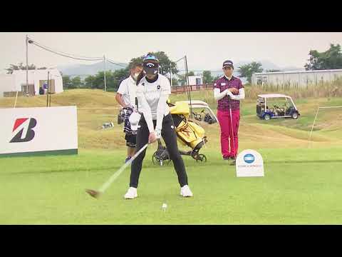 柏原明日架 ゴルフ スイング スローモーション