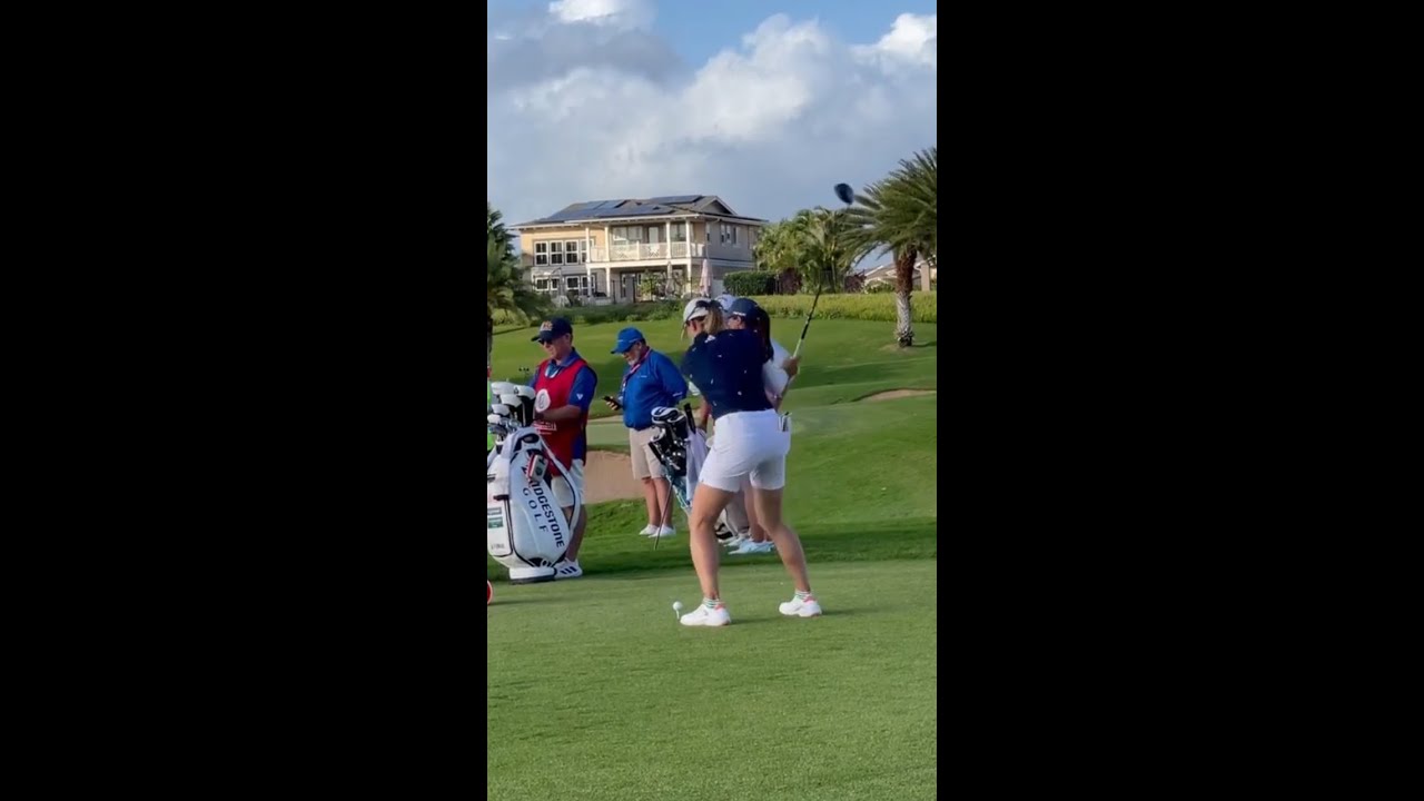 パワーヒッター「渋野日向子」ファンタスティックスイングモーション,Hinako Shibuno Pre Shot Routine & Power Swing Motion & Slow Motion