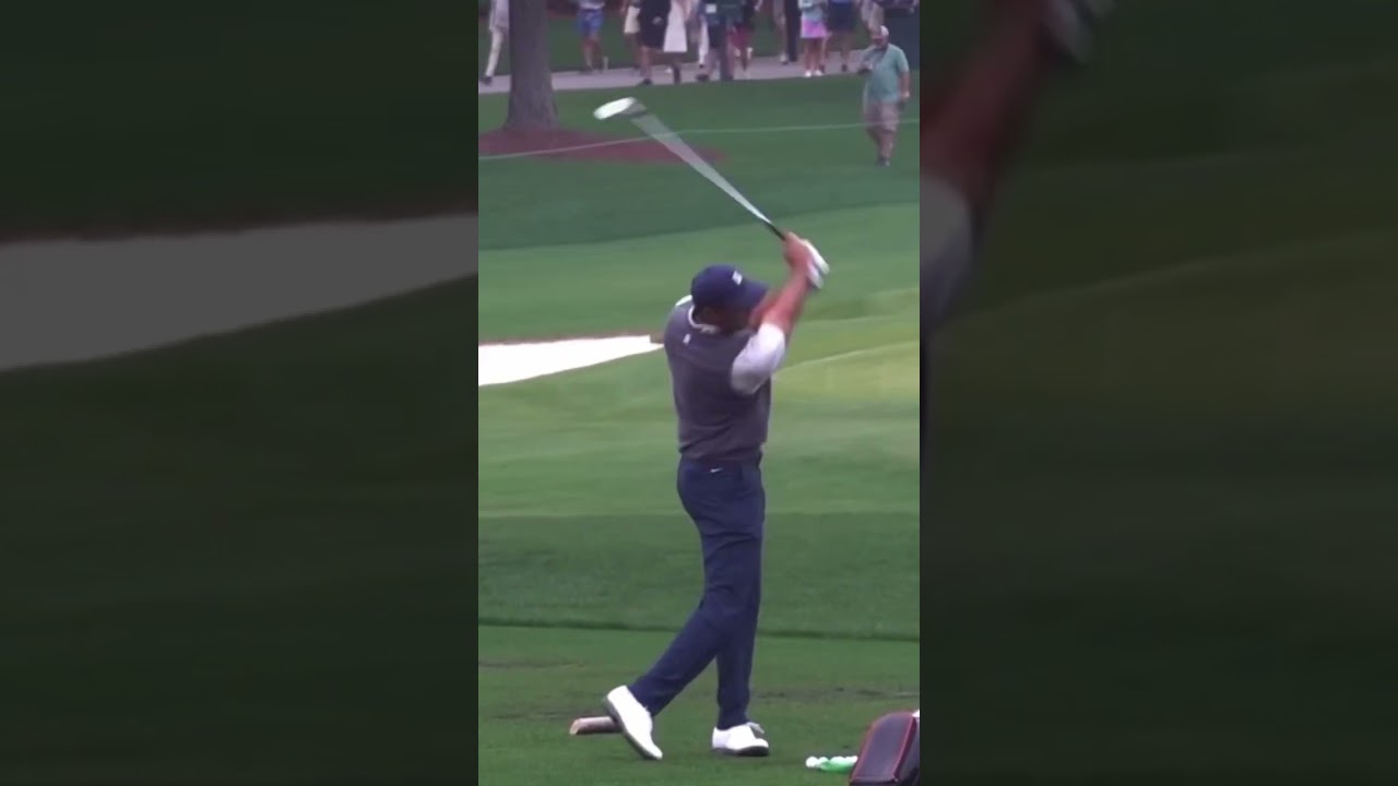 Tiger Woods On The Range At The Masters