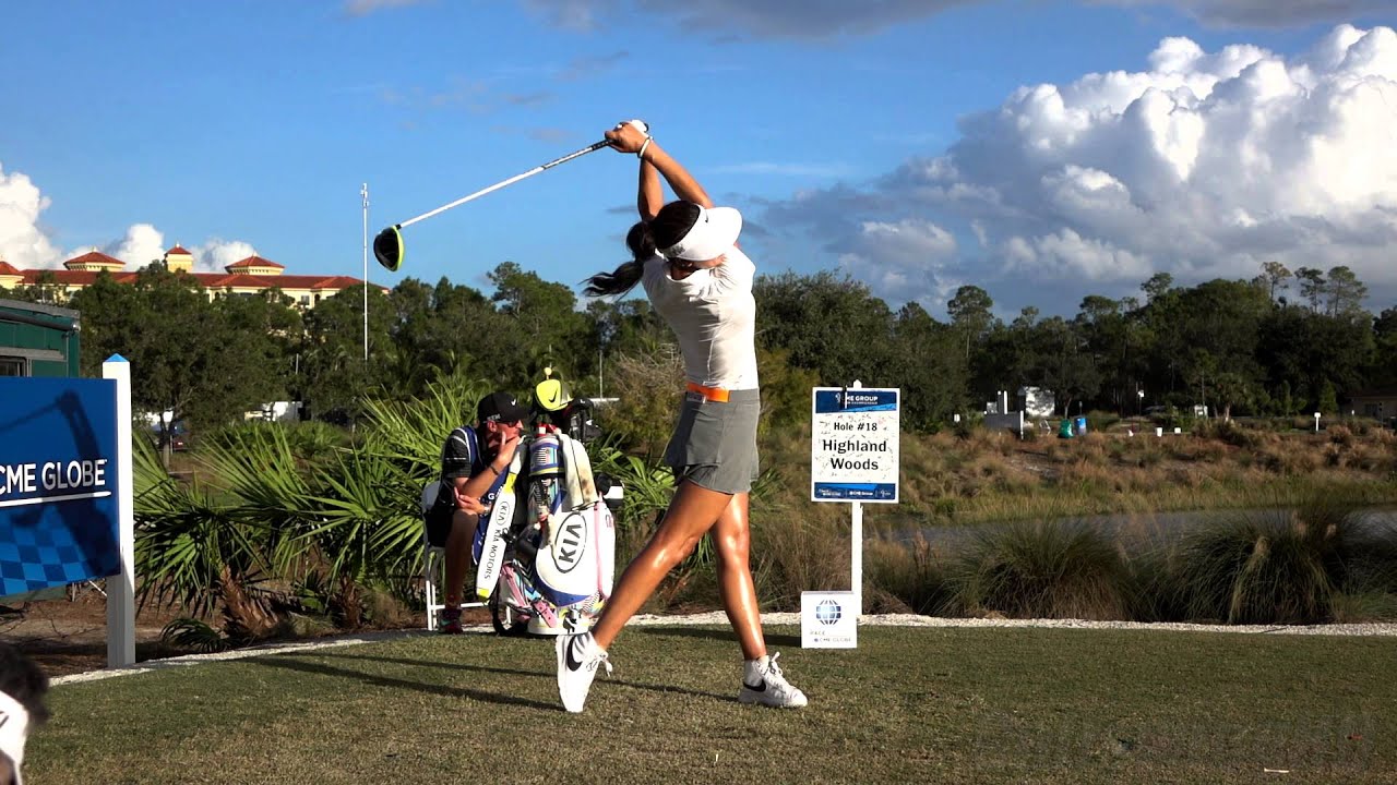 MICHELLE WIE 120fps SLOW MOTION FACE ON DRIVER GOLF SWING 2015 CME GROUP TOUR CHAMPIONSHIP 1080p HD