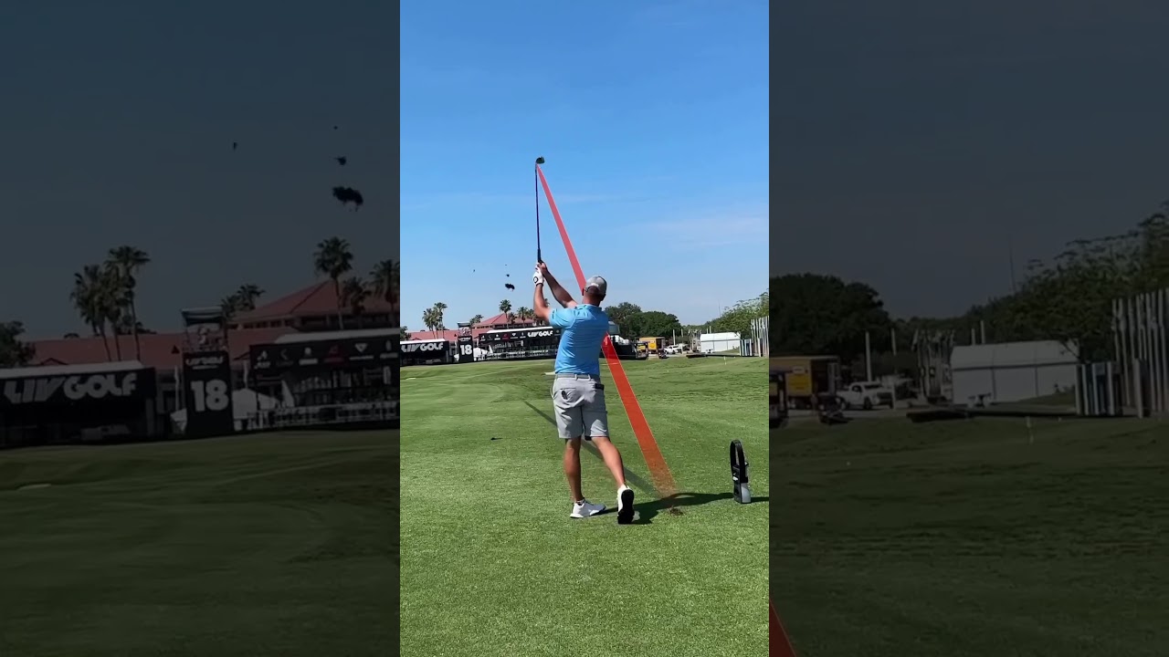 Bryson DeChambeau amazing golf swing and playing hole 18