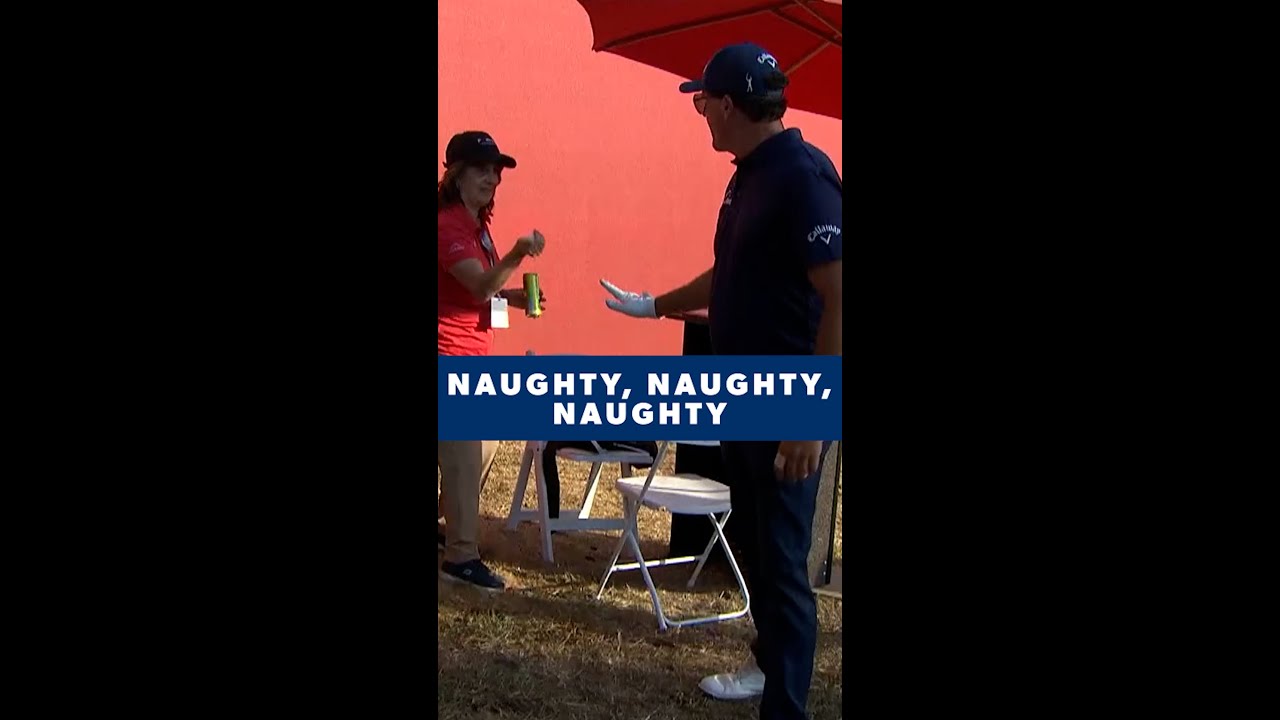 Volunteer picks up Phil’s golf ball 🤭