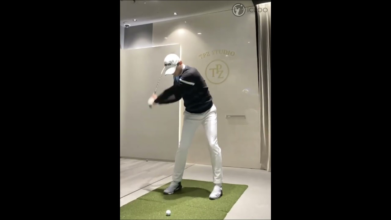 ダウンスイング時の骨盤の動きを一番よく見せる映像（チャンネル登録すると素晴らしい映像がもっと早くみられます。）