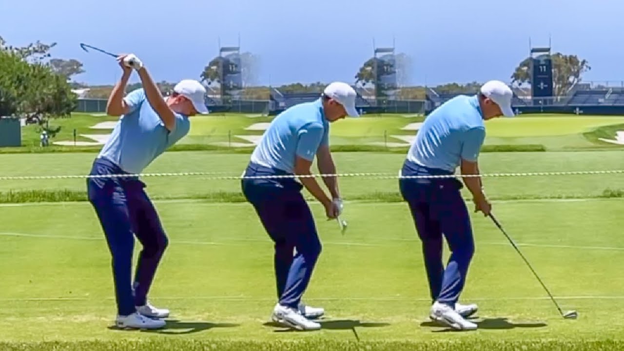 Jordan Spieth Golf Swing - IRON SWING SEQUENCE | Full Speed + SLOW MOTION