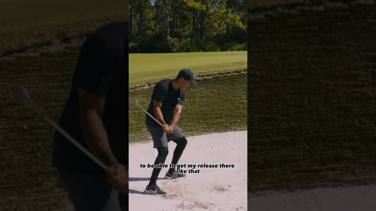 Tiger’s secret bunker shot move 🤫#golftips #golf #tigerwoods #bunkershot