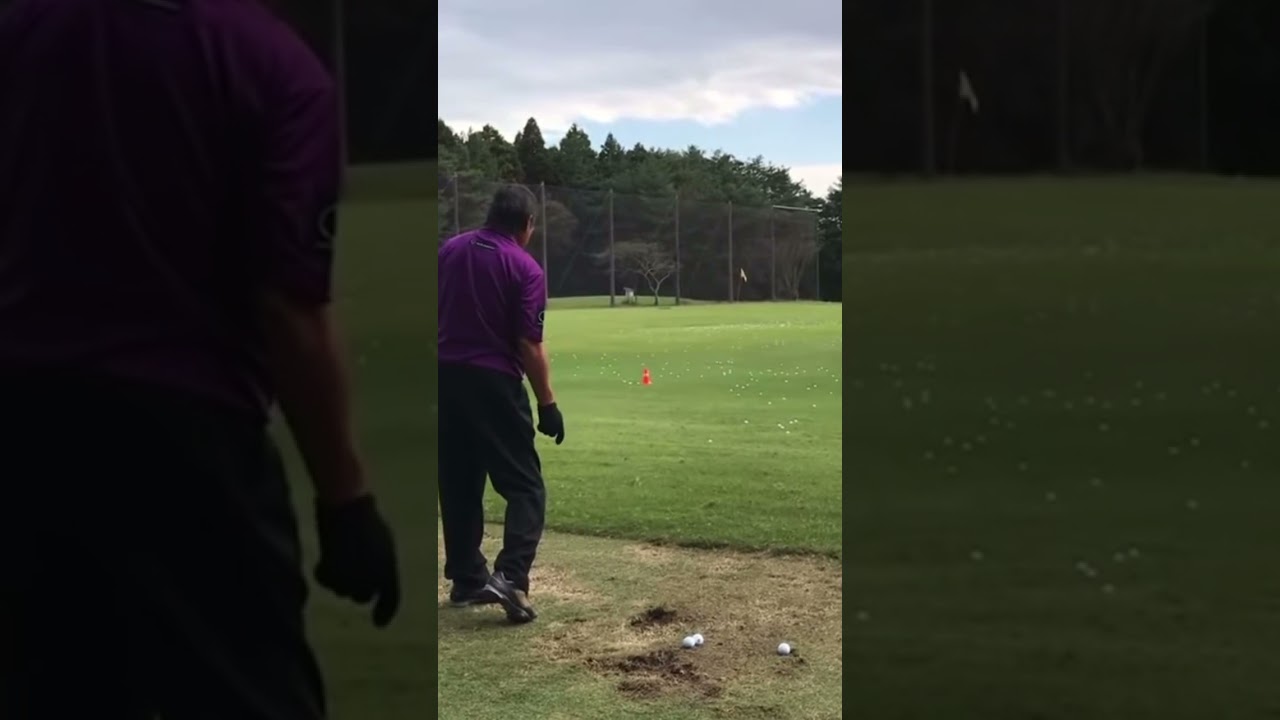 ジャンボ尾崎プロのウェッジショット❣️2018 BSオープン練習場　#golf #ジャンボ尾崎 #パーシモンhage