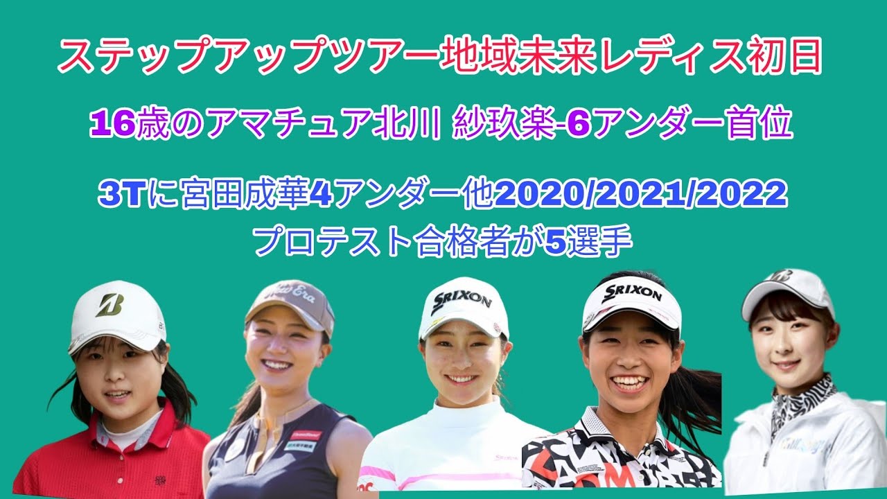 ステップアップツアー地域未来レディス初日。16歳アマチュアの北川 紗玖楽-6アンダー首位。3Tに宮田 成華-4アンダー他2020/2021/2022プロテスト合格者が5選手。