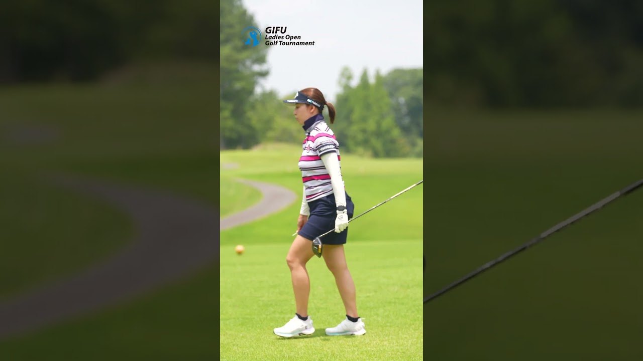 小楠梨紗プロ岐阜レディースオープンゴルフトーナメントでのティーショット