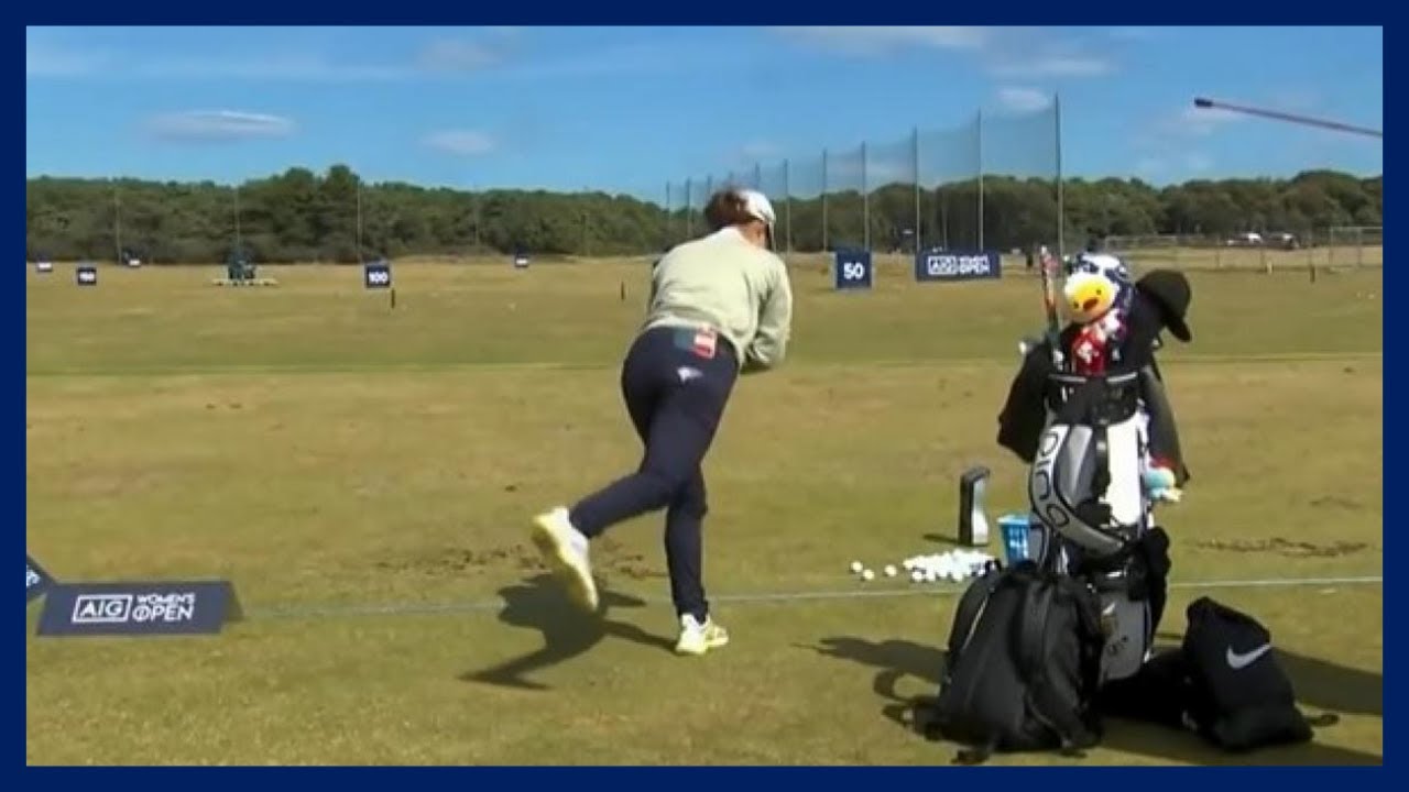 パワーヒッター「渋野日向子」ウォームアップ練習とパワースイングモーション, "Hinako Shibuno"  Warm-Up Practice & Power Swing Motion