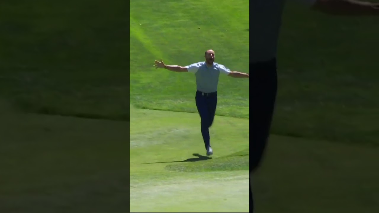 Watch Steph Curry Run When He Makes This HOLE IN ONE | #golf