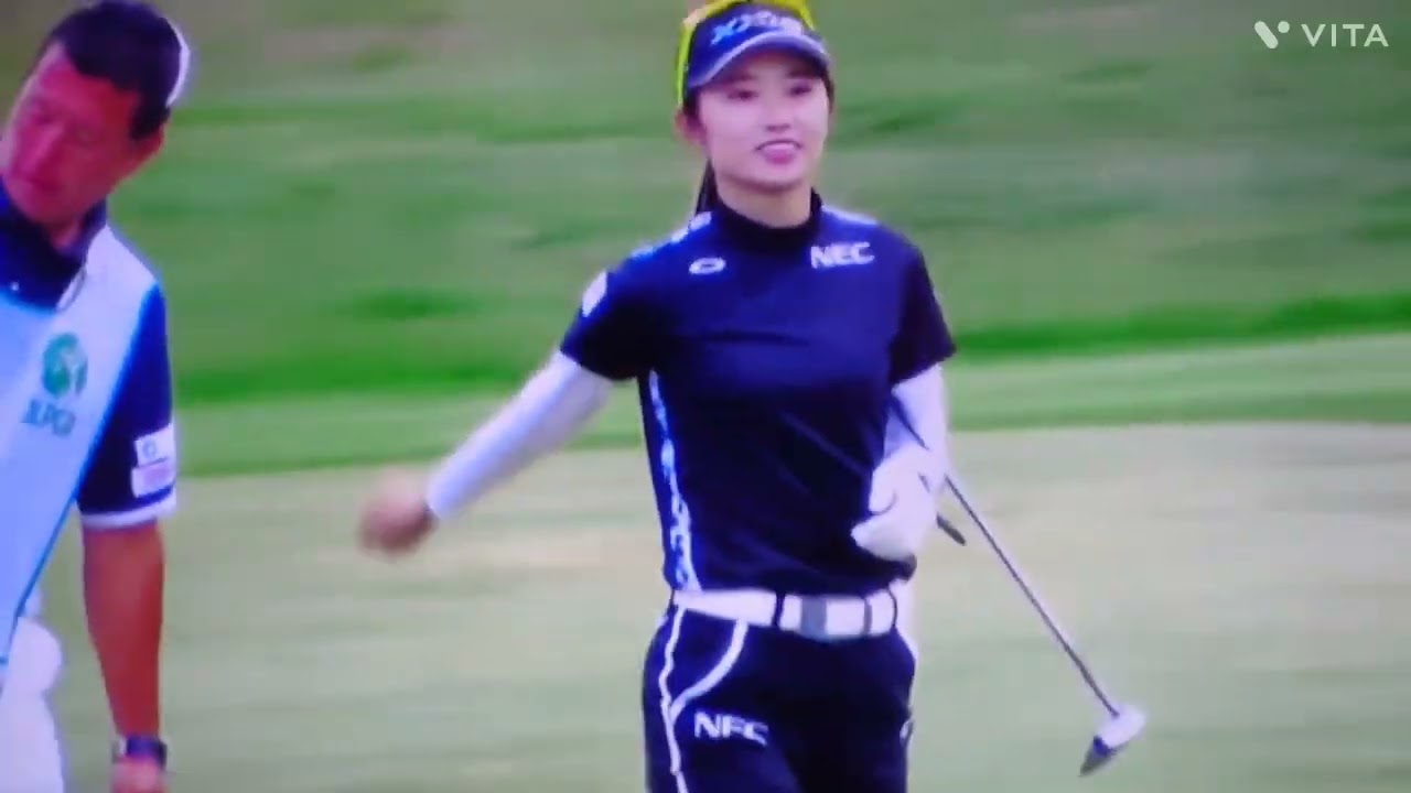 安田 祐香プロ💕大事なところでパターが決まらない😅これからも可愛いから応援します👍