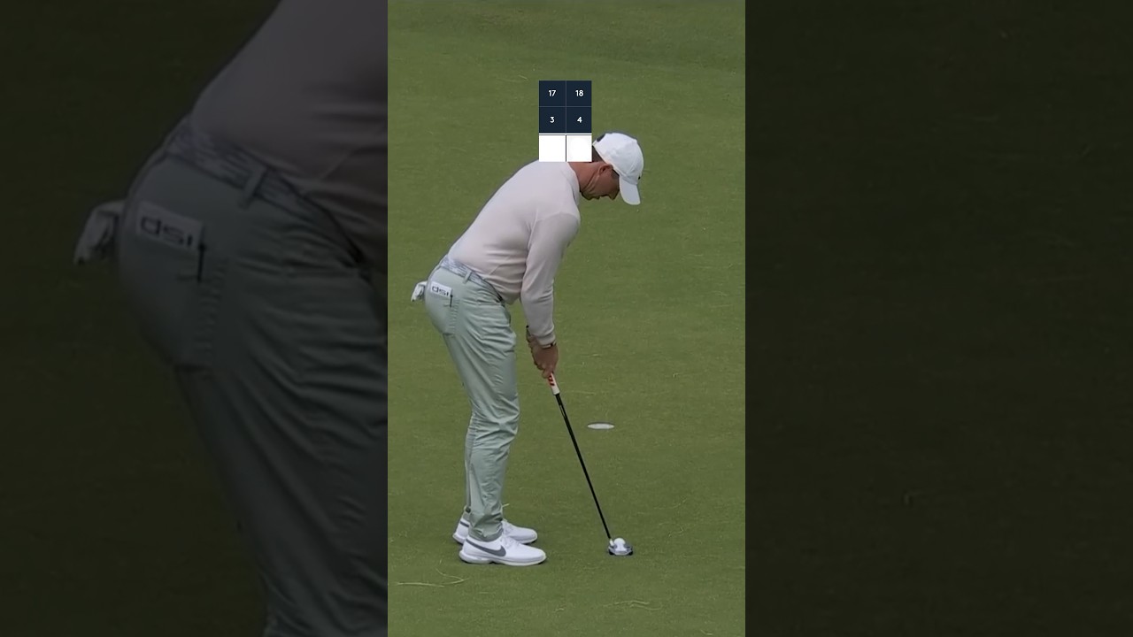 Rory McIlroy needs TWO birdies in TWO holes to win... 🫣