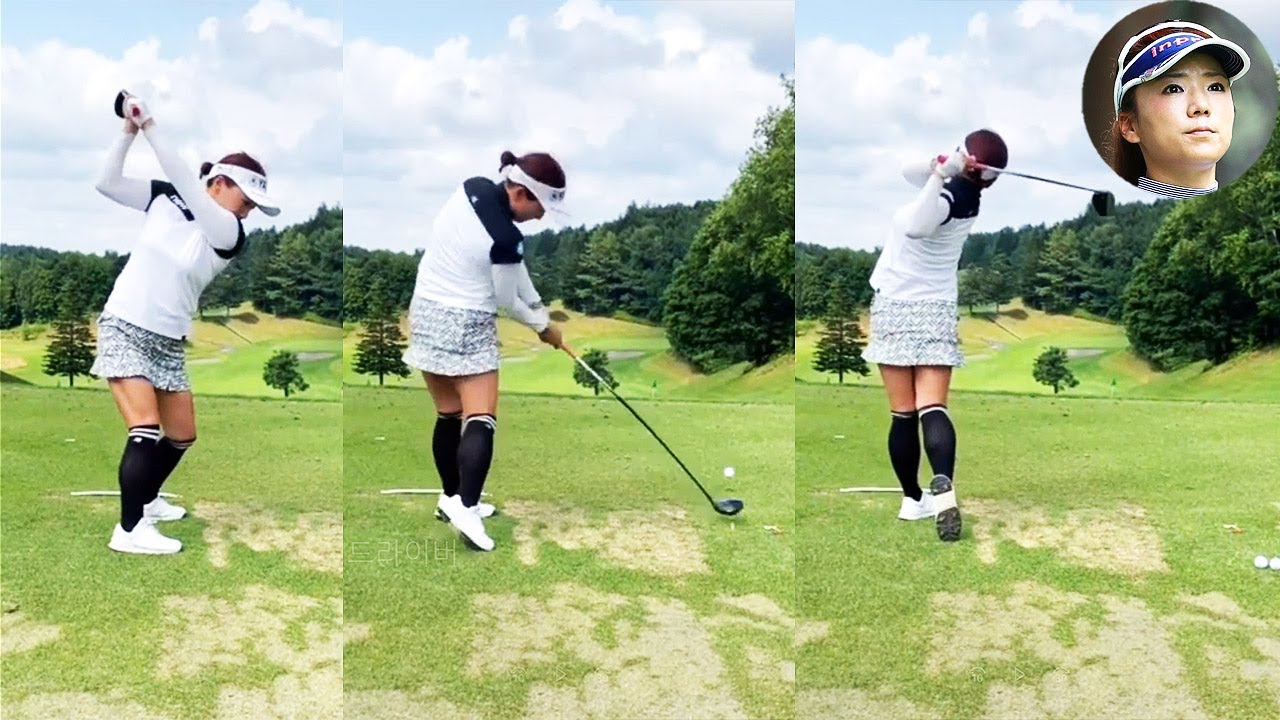 Chie Arimura 有村智恵 プロゴルファー DRIVER SHOT SLOW MOTION !!!