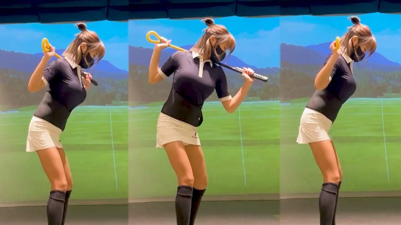 체중이동은 이렇게!! KLPGA 프로 안선주 미녀골퍼의 골프레슨과 골프스윙!